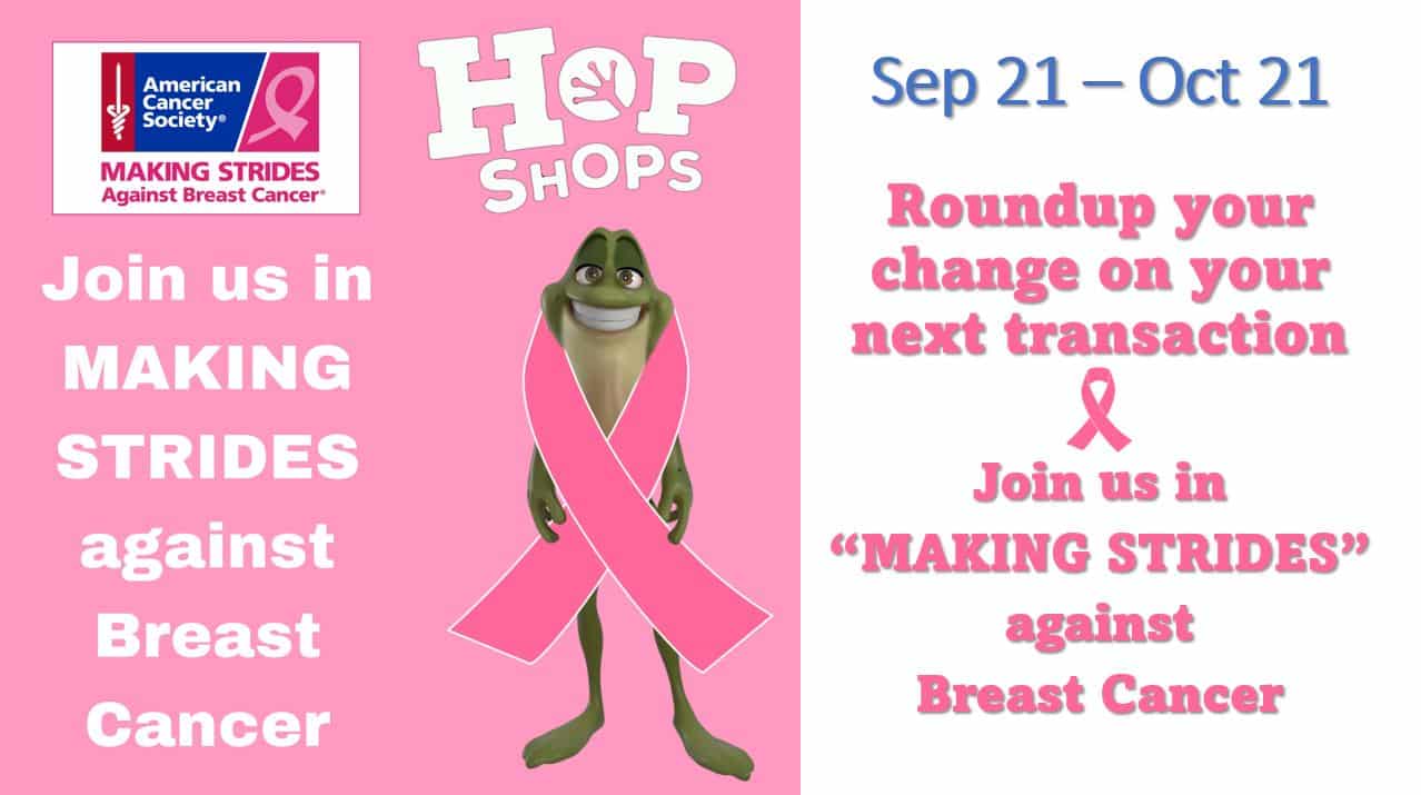 Join Us In Making Strides Against Breast Cancer Hop Shops